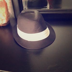 Black and white fedora